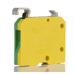 1 pcs - Phoenix Contact MBK 2.5/E-PE Series Green/Yellow Earth Terminal Block, 2.5mm², Single-Level, Screw Termination