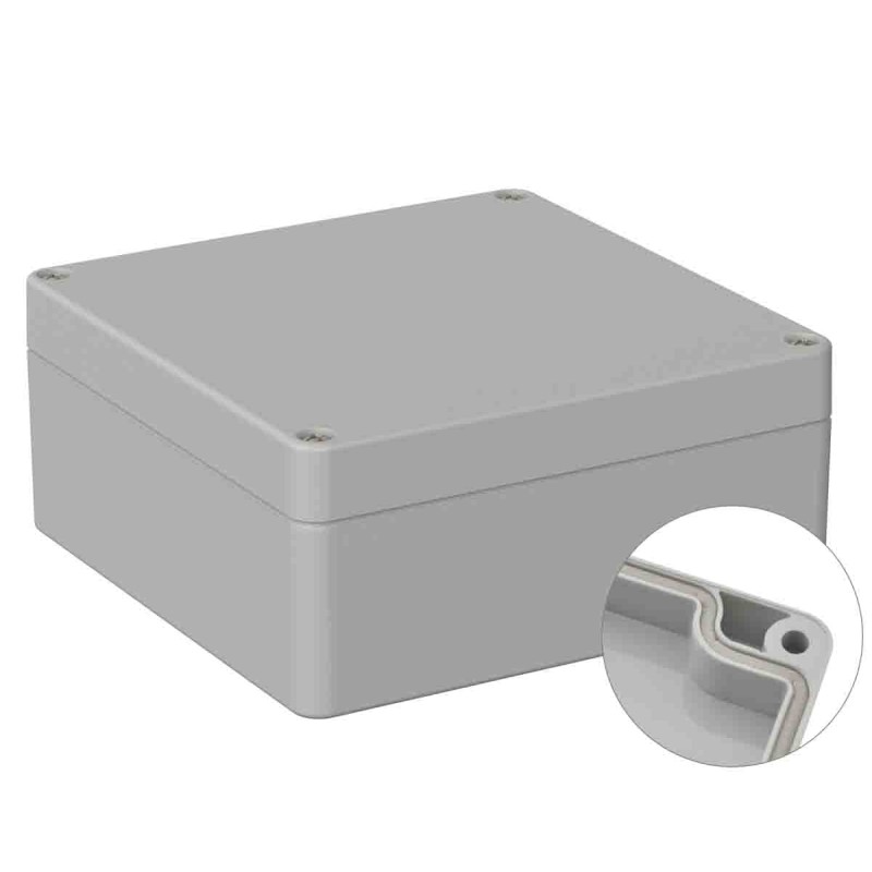 1 pcs - RS PRO Grey ABS General Purpose Enclosure, IP66, IK07, Grey Lid, 120 x 122 x 55mm
