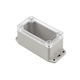 1 pcs - Hammond RP Series Light Grey ABS General Purpose Enclosure, IP65, Flanged, Clear Lid, 95 x 50 x 50mm