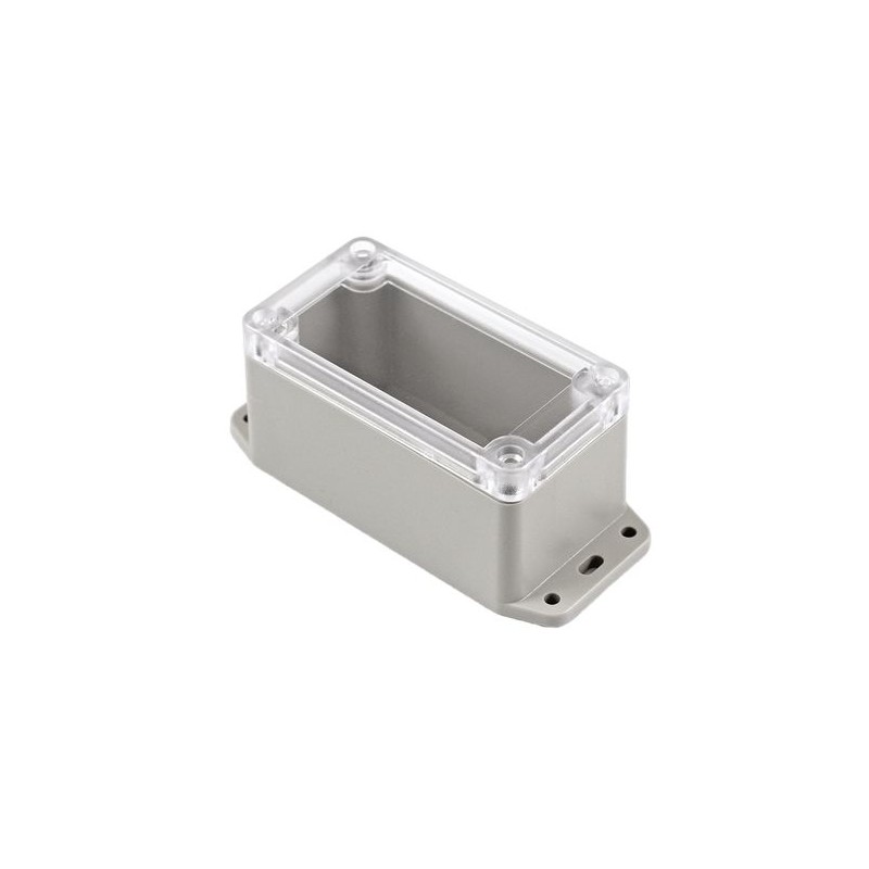 1 pcs - Hammond RP Series Light Grey ABS General Purpose Enclosure, IP65, Flanged, Clear Lid, 95 x 50 x 50mm