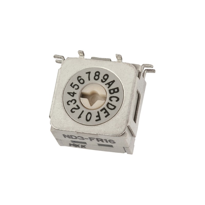 1 pcs - NKK Switches 16 Way Surface Mount DIP Switch, Rotary Flush Actuator