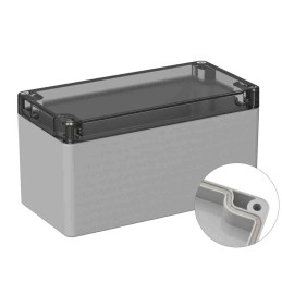 1 pcs - RS PRO Grey Polycarbonate General Purpose Enclosure, IP66, IK07, Clear Lid, 80 x 160 x 85mm