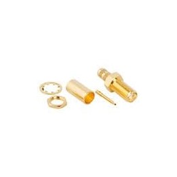 1 pcs : 132118RP - RF Connectors / Coaxial Connectors SMA BLKHD JK GOLD RG 58 LMR195 REV POL