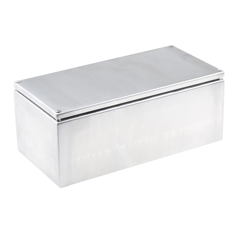 1 pcs - RS PRO Unpainted Stainless Steel Terminal Box, IP66, 300 x 150 x 120mm