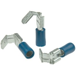 1000 pcs - RS PRO Blue Insulated Female Spade Connector, Piggyback Terminal, 6.35 x 0.8mm Tab Size, 1.5mm² to 2.5mm²