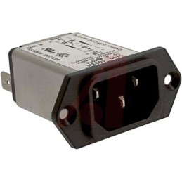 1 pcs - Schurter 10A, 250 V ac Male Screw Filtered IEC Connector 5110.1033.1, Quick Connect None Fuse