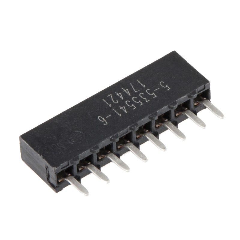 5 pcs - TE Connectivity AMPMODU MOD IV Series Straight Through Hole Mount PCB Socket, 8-Contact, 1-Row, 2.54mm Pitch, Solder