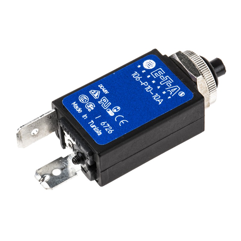 1 pcs - ETA Thermal Circuit Breaker - 106 Single Pole 240V Voltage Rating Panel Mount, 10A Current Rating