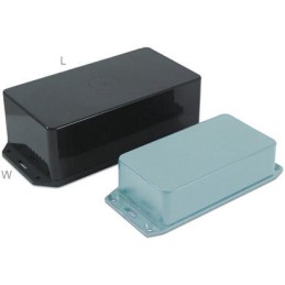 1 pcs - CAMDENBOSS Series 2000 Series Black ABS Enclosure, IP65, Flanged, Black Lid, 132 x 62 x 31mm