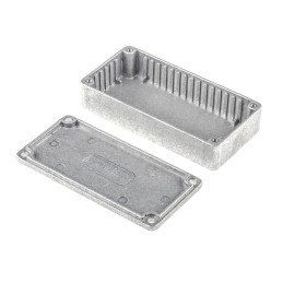 1 pcs - RS PRO Silver Die Cast Aluminium Enclosure, IP54, Silver Lid, 101 x 50 x 24.5mm