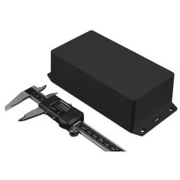 1 pcs - Hammond 1591 Series Black ABS Enclosure, IP54, Flanged, Black Lid, 122.5 x 95.9 x 35.3mm