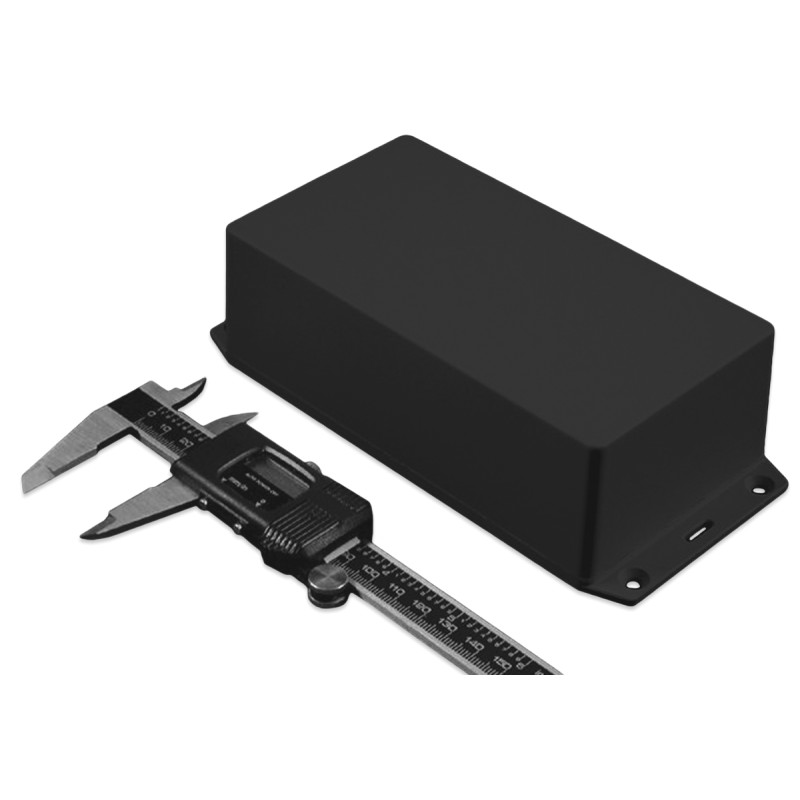 1 pcs - Hammond 1591 Series Black ABS Enclosure, IP54, Flanged, Black Lid, 122.5 x 95.9 x 35.3mm