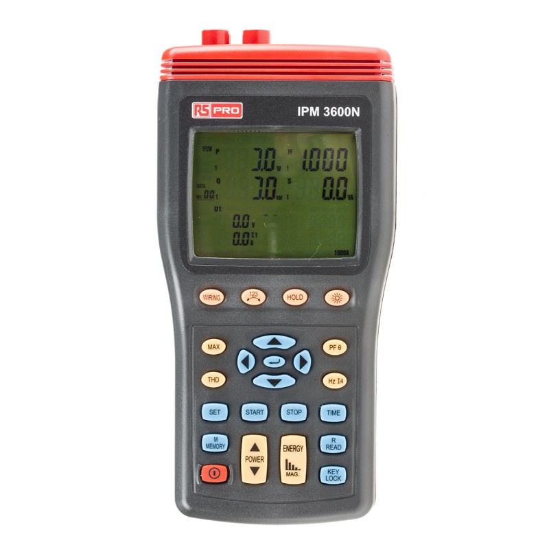 1 pcs - RS PRO IPM3600N Power Quality Analyser, 3-Phase, 999.9A Max, 999.9V Max