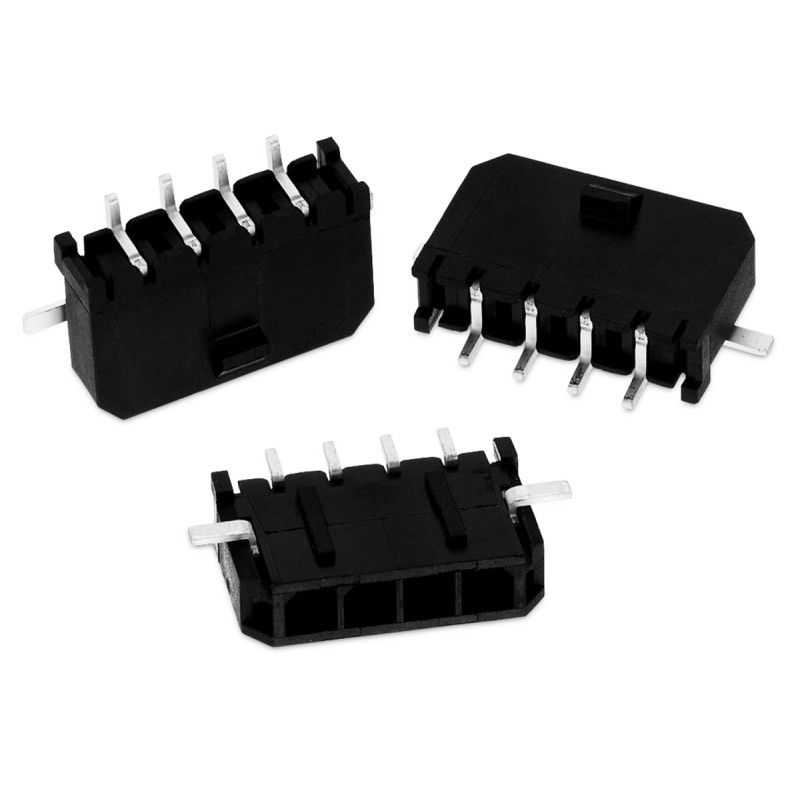 5 pcs - Wurth Elektronik WR-MPC3 Series Right Angle Surface Mount PCB Header, 4 Contact(s), 3.0mm Pitch, 1 Row(s), Shrouded