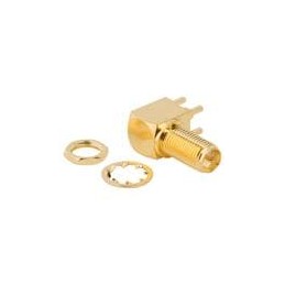 1 pcs : 132203RP - RF Connectors / Coaxial Connectors SMA RA BLKHD JK GOLD .155 LEGS REV POL