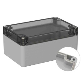 1 pcs - RS PRO Grey Polycarbonate General Purpose Enclosure, IP66, IK07, Clear Lid, 80 x 120 x 55mm