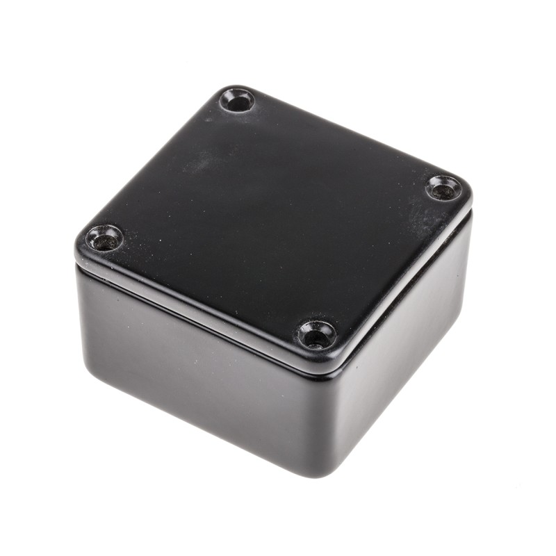 1 pcs - RS PRO Black Die Cast Aluminium Enclosure, IP54, Black Lid, 50 x 50 x 31mm