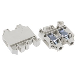 5 pcs - RS PRO Grey Feed Through Terminal Block, 10mm², Single-Level, Screw Termination