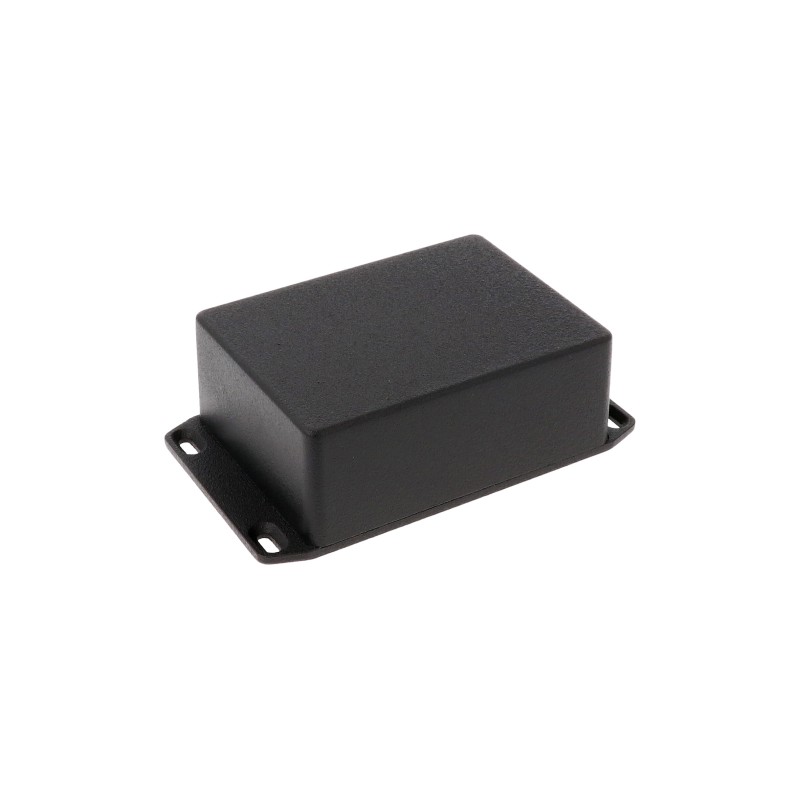 1 pcs - Hammond 1590 Series Black Die Cast Aluminium Enclosure, IP54, Flanged, Black Lid, 110.5 x 82.4 x 44mm