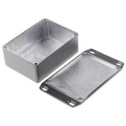 1 pcs - Hammond 1590 Series Black Die Cast Aluminium Enclosure, IP54, Flanged, Black Lid, 110.5 x 82.4 x 44mm