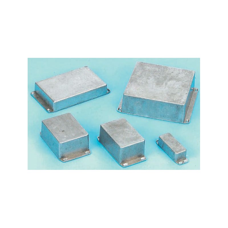 1 pcs - Hammond 1590 Series Natural Die Cast Aluminium Enclosure, IP54, Flanged, Natural Lid, 119.5 x 119.5 x 55mm