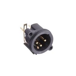 1 pcs : NC3MAV-1 - XLR Connectors Receptacle - A series - XLR 3 pin - male - PCBV - Pin 1/shell/front panel connected - no groun