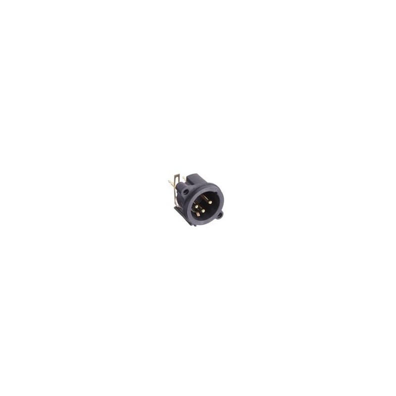1 pcs : NC3MAV-1 - XLR Connectors Receptacle - A series - XLR 3 pin - male - PCBV - Pin 1/shell/front panel connected - no groun