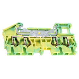1 pcs - Phoenix Contact ST 2.5-QUATTRO-PE Series Green/Yellow Earth Terminal Block, 2.5mm², Single-Level, Spring Cage