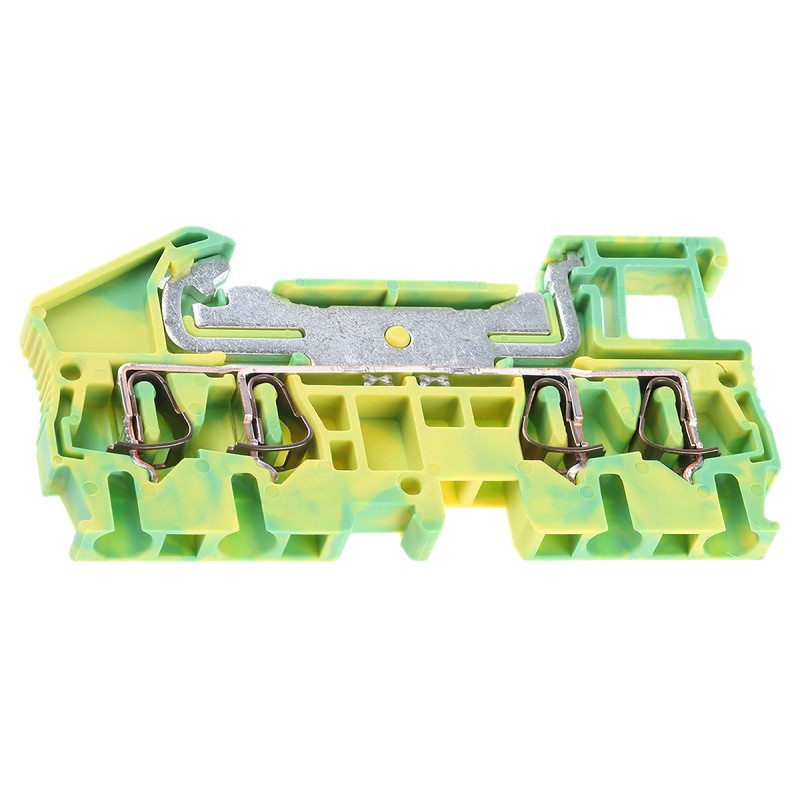 1 pcs - Phoenix Contact ST 2.5-QUATTRO-PE Series Green/Yellow Earth Terminal Block, 2.5mm², Single-Level, Spring Cage