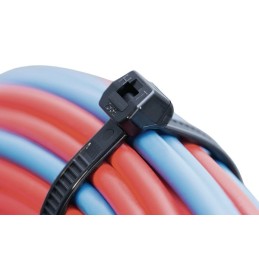 1 Bag of 200 - HellermannTyton Cable Tie, 100mm x 2.5 mm, Black Polyamide 6.6 (PA66), Pk-200
