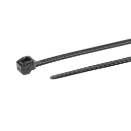 1 Bag of 200 - HellermannTyton Cable Tie, 100mm x 2.5 mm, Black Polyamide 6.6 (PA66), Pk-200