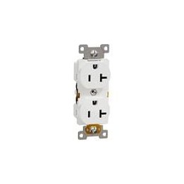 1 pcs : SQR42201WH - AC Power Plugs & Receptacles TR 20A DUPLEX OUTLET COMM WH