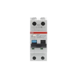 1 pcs - ABB RCBO, 10A Current Rating, 2P Poles, 30mA Trip Sensitivity, Type C, System Pro M Compact Range