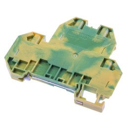 1 pcs - RS PRO Green, Yellow Earth Terminal Block, Double-Level, Screw Termination