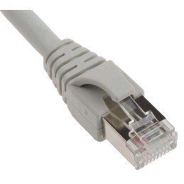 1 pcs - Weidmuller Cat6 Right Angle Male RJ45 to Straight Male RJ45 Ethernet Cable, S/FTP, Grey LSZH Sheath, 1m