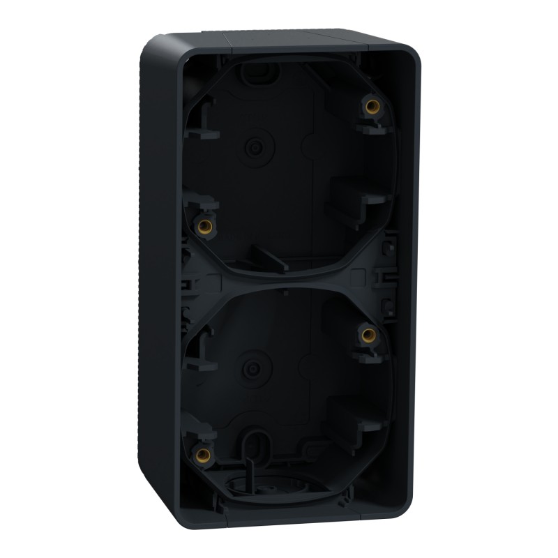 1 pcs - Mureva Styl Grey PP Junction Box, IP55, Surface Mount Mount, 2 Gangs, 76 x 147 x 54mm