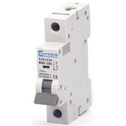 1 pcs - Europa EUB1 EUB MCB, 1P, 63A Curve B, 230V AC