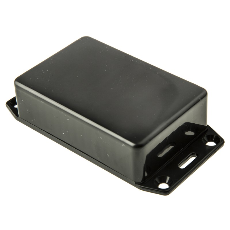 1 pcs - Hammond 1591 Series Black Flame Retardant ABS Enclosure, IP54, Flanged, Black Lid, 85 x 56 x 21mm