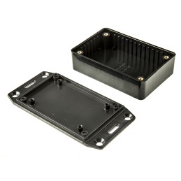1 pcs - Hammond 1591 Series Black Flame Retardant ABS Enclosure, IP54, Flanged, Black Lid, 85 x 56 x 21mm