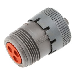 1 pcs - Deutsch Circular Connector, 3 Contacts, Cable Mount, Plug, Female, IP67, HD10 Series