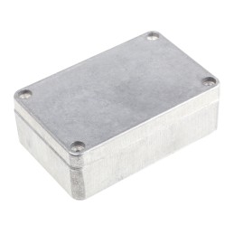 1 pcs - RS PRO Silver Die Cast Aluminium Enclosure, IP66, Silver Lid, 98 x 64 x 34mm