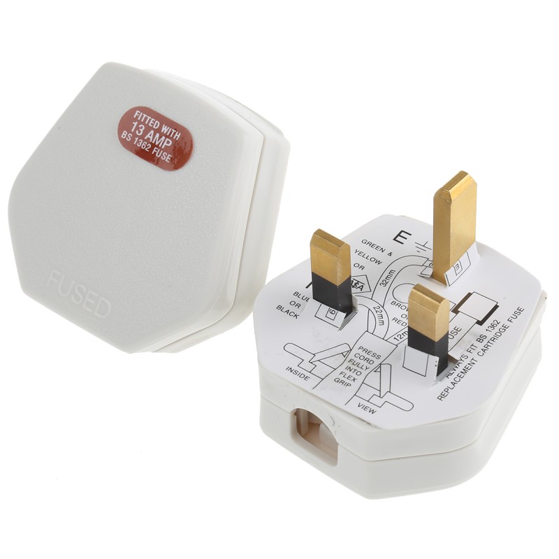 5 pcs - RS PRO UK Mains Plug, 13A, Cable Mount, 250 V