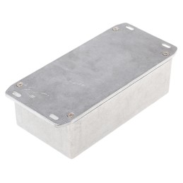 1 pcs - Hammond 1590 Series Natural Die Cast Aluminium Enclosure, IP54, Flanged, Natural Lid, 153 x 83 x 50mm