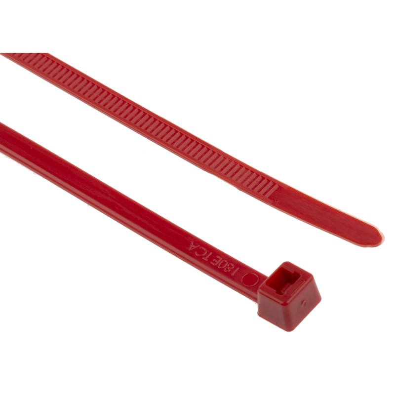 1 Bag of 100 - HellermannTyton Cable Tie, 270mm x 4.6 mm, Red Polyamide 6.6 (PA66), Pk-100