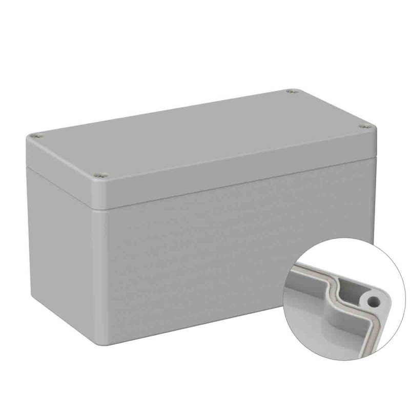 1 pcs - RS PRO Grey ABS General Purpose Enclosure, IP66, IK07, Grey Lid, 80 x 160 x 85mm