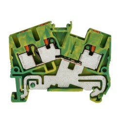 5 pcs - Phoenix Contact 3-Way PTS 2.5-TWIN-PE Earth Terminal Block, 26 - 12 AWG Wire, Push In, Polyamide Housing