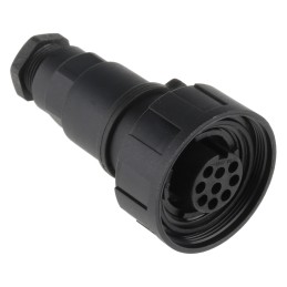 1 pcs - Bulgin Circular Connector, 9 Contacts, Cable Mount, Socket, Female, IP68, Standard Buccaneer Series
