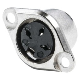 5 pcs - RS PRO 3 Pole Din Socket, 1A, 100 V ac, Push Lock, Female, Chassis Mount