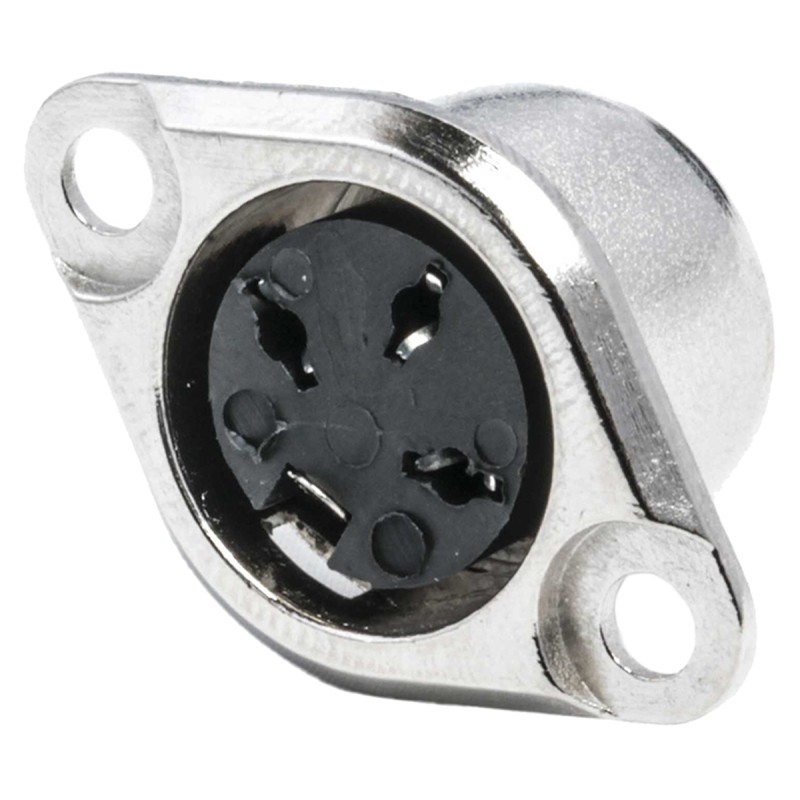 5 pcs - RS PRO 3 Pole Din Socket, 1A, 100 V ac, Push Lock, Female, Chassis Mount