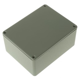 1 pcs - RS PRO Grey Die Cast Aluminium Enclosure, Grey Lid, 114.7 x 89.7 x 55.1mm